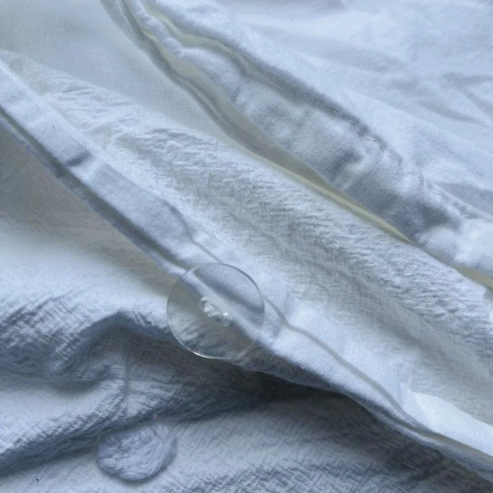 Urban Habitat Full/Queen 3-PC Duvet Set Cotton Jacquard Tufts Shabby Chic Ivory